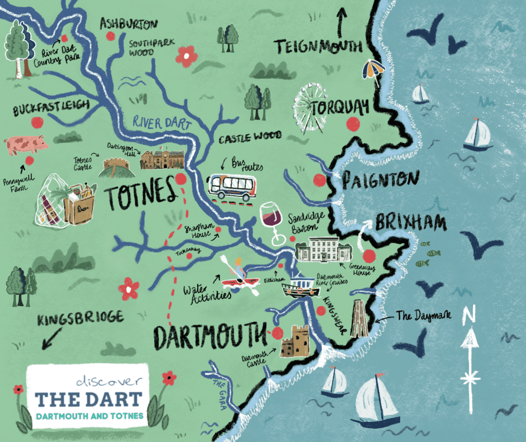 Discover the Dart Illustrated Map PNG 700x587 2